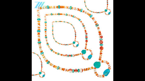 Natural turquoise and orange spiny oyster necklace Handmade Jewelry Women Jewelry