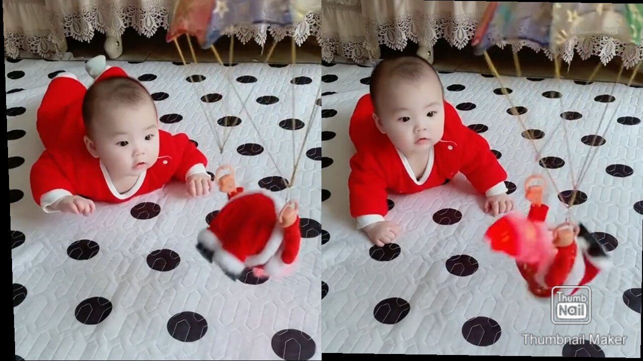 cute baby christmas toy play.part 7. funny video