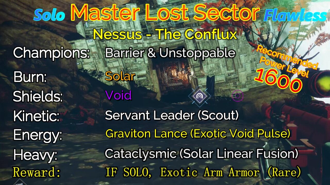 Destiny 2 Master Lost Sector: Nessus - The Conflux on my Warlock 10-20-22