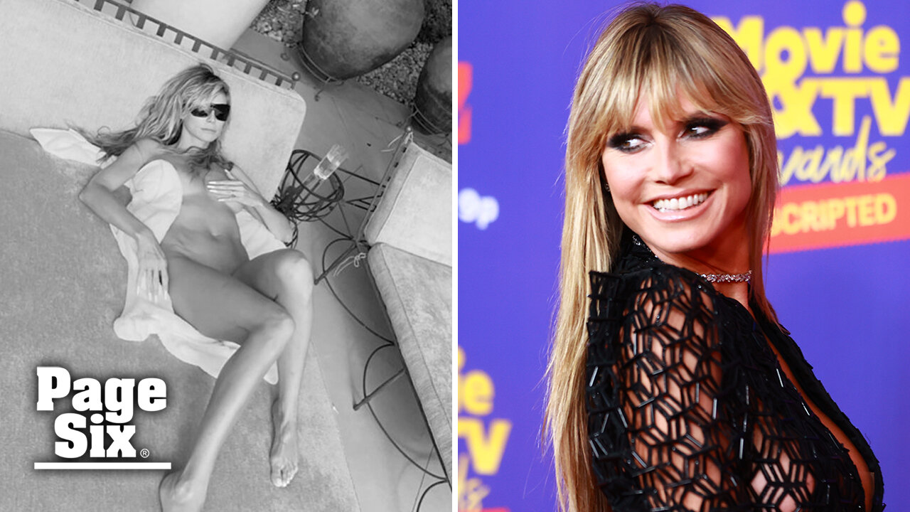 Heidi Klum sunbathes nude in her backyard