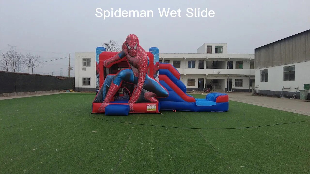 Spideman Wet Slide#factorybouncehouse#factorySlide#bounce #bouncy #castle#inflatable #factory