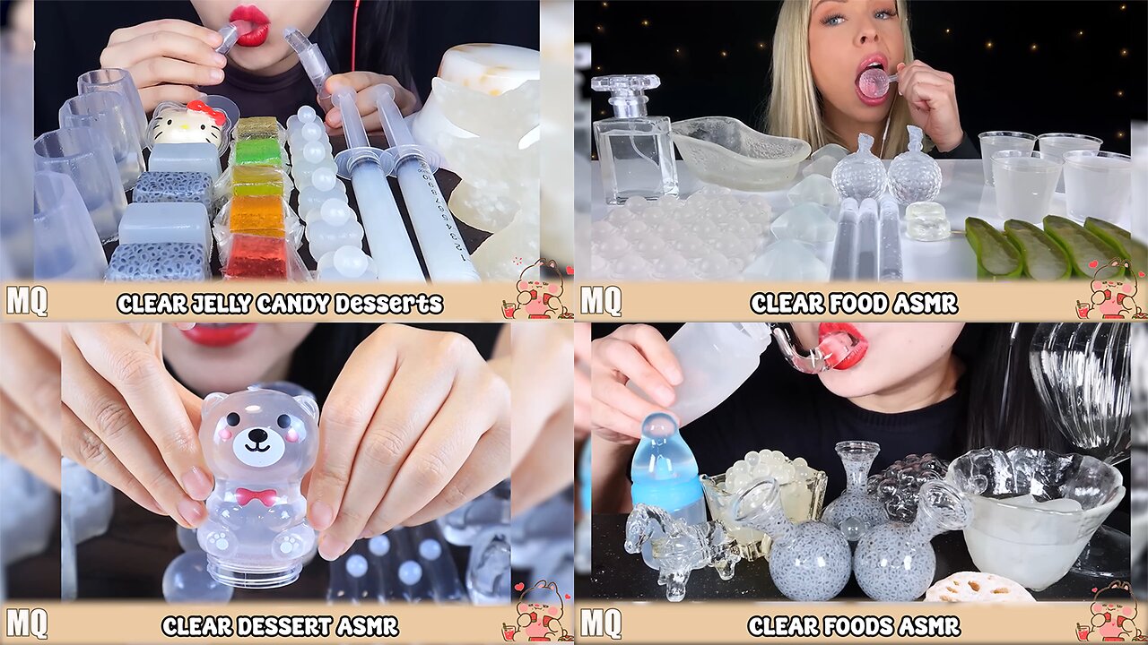 CLEAR FOOD DESSERTS | MUKBANGER VS. FOOD | MUKBANG/ ASMR😋🐻‍❄️