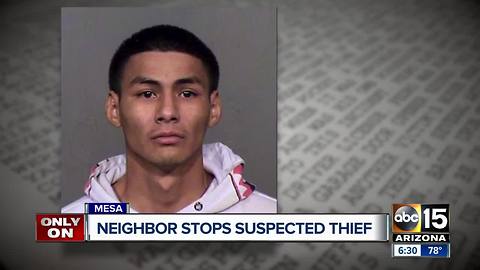 Victim of Mesa burglary holds suspect at gunpoint