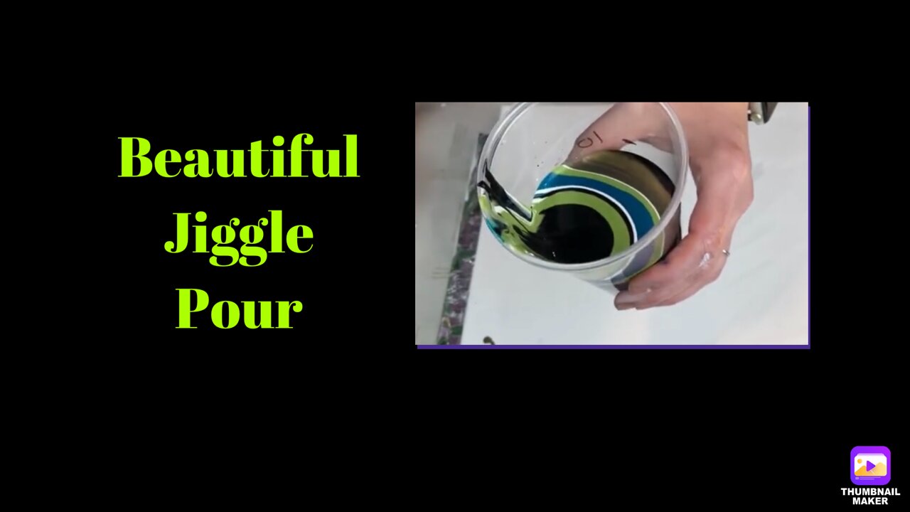 (33) Intricate Straight/Jiggle Pour with Cool Result! -Acrylic Pouring