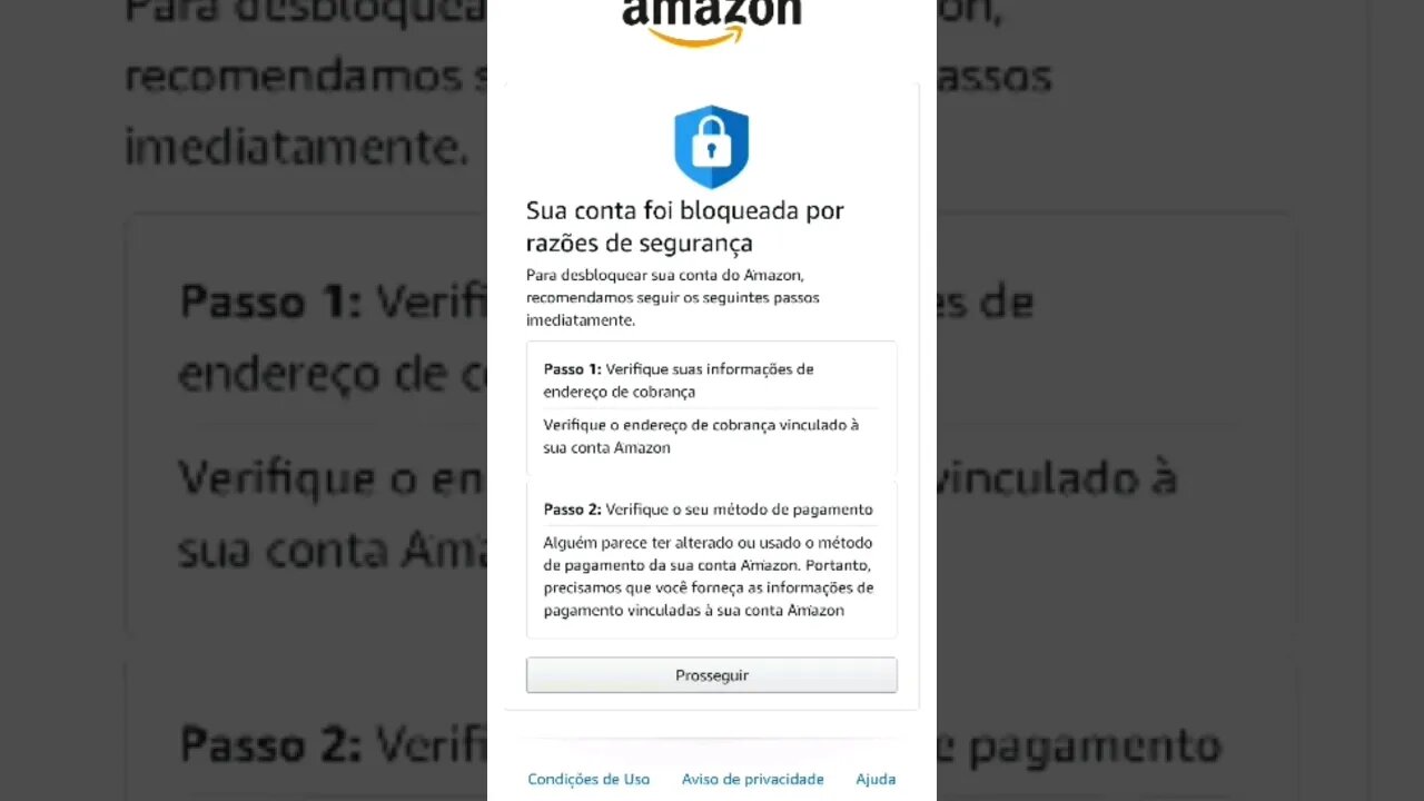 o golpe tá aí. cai quem quer #shorts conta da Amazon bloqueada 🚫