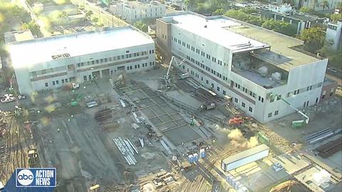 Large crane falls on its side at construction site for new St. Pete police headquarters