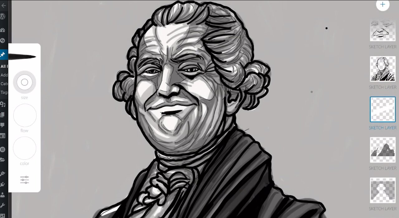 PRESIDENT TRUMP ILLUSTRATED BY JOSHUA LINDSAY, 2017