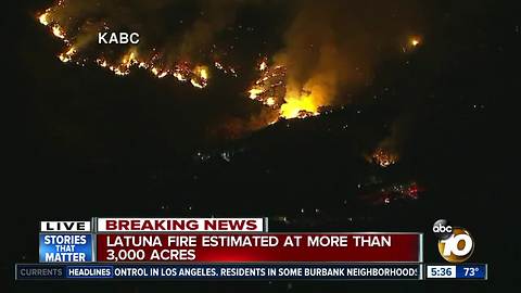 La Tuna Fire Burning in LA Area