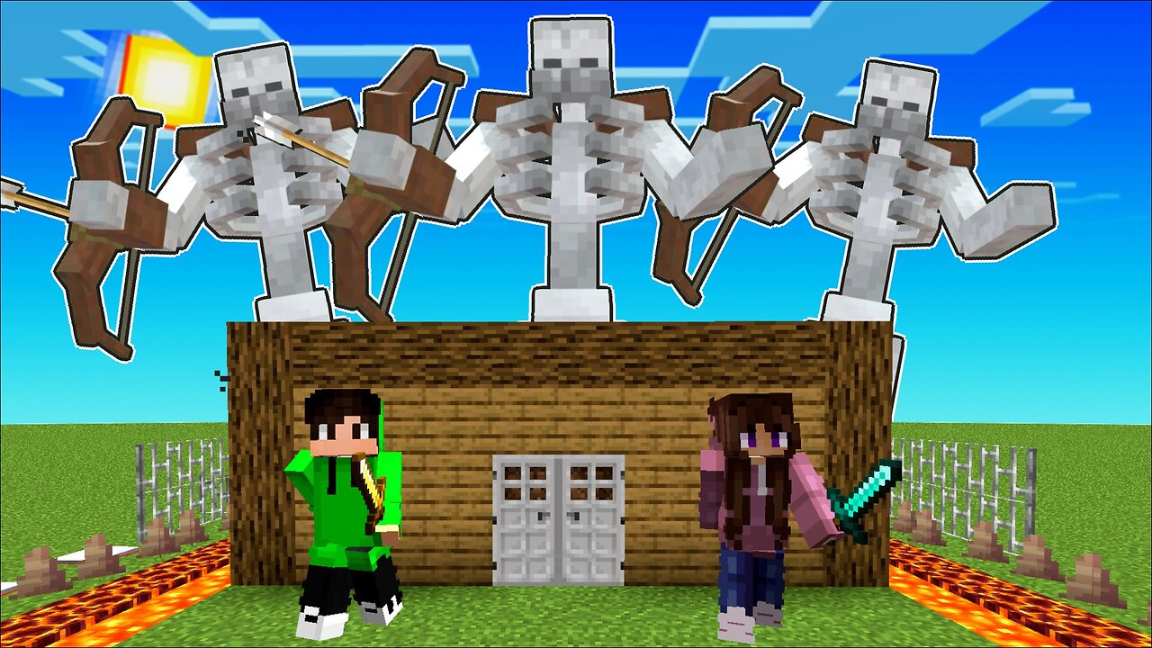 MUTANT SKELETON VS MOST SECURE FAMILY MINECRAFT HOUSE!