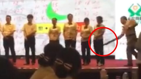 Chinese Bank Employees Spanked!