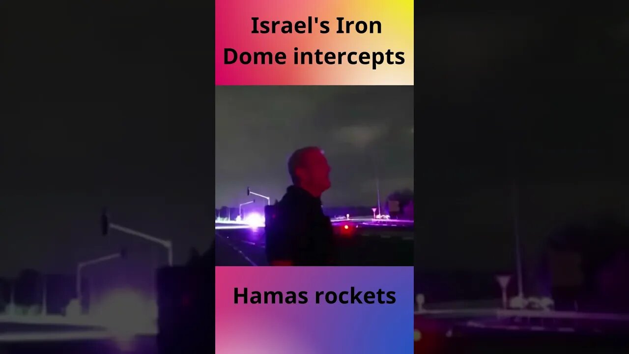 Israel's Iron Dome intercepts Hamas rockets #israel #hamasa