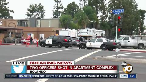 Two officers shot near SDSU in Rolando Village