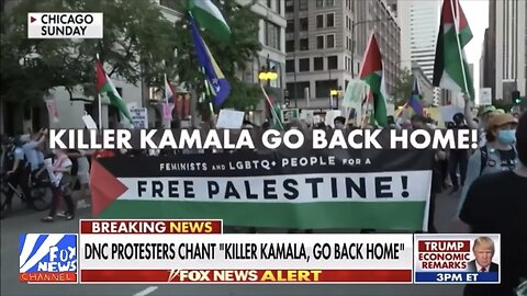 Protesters Chant “Killer Kamala” outside DNC (Aug.19, 2024)