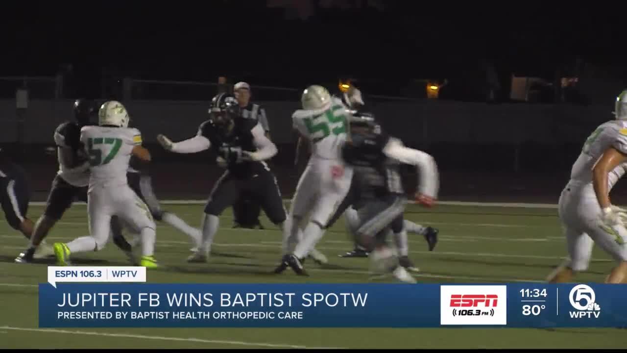 Jupiter football wins Baptist Performance of the Week