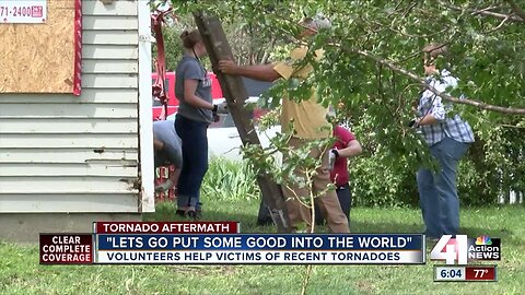 Army of volunteers help clean up debris for tornado victims