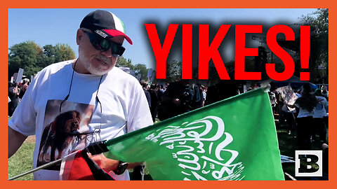 Hamas Supporters Fly Terrorist Flag Upside-down by Mistake at DNC Protest in Chicago