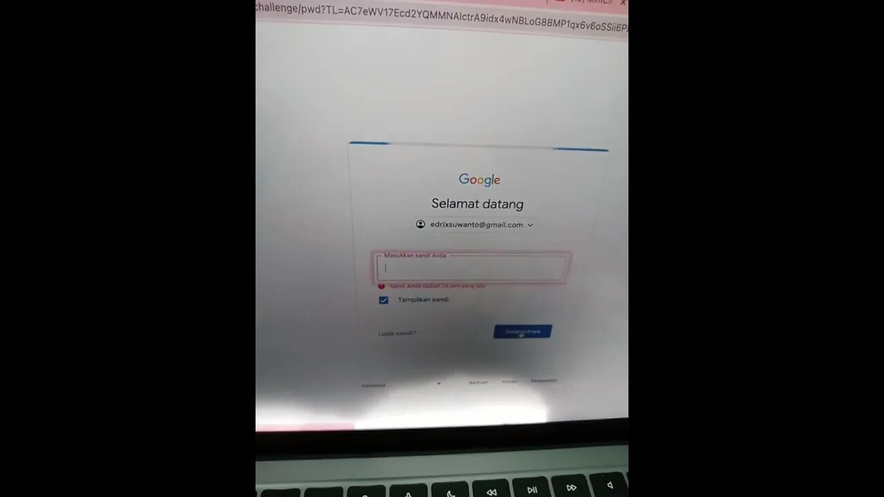 when you wrong enter password google