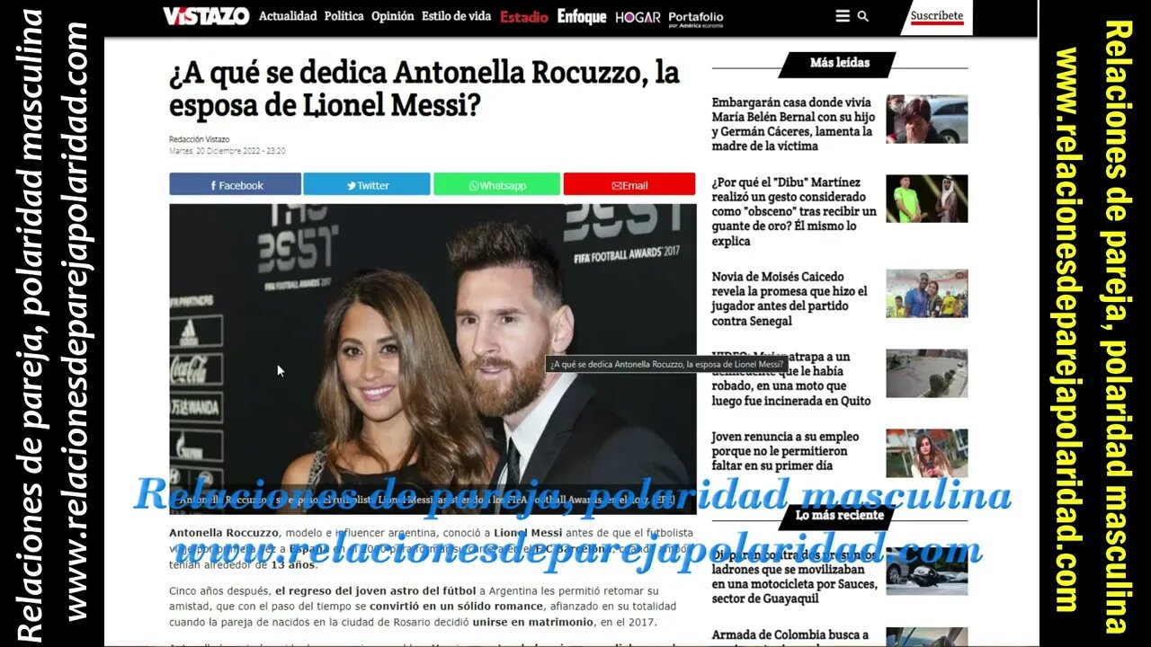 Messi un ejemplo de hombre, marido y padre (el rol del hombre es proveer y liderar)