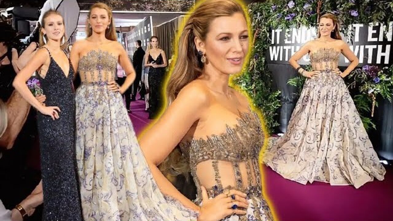 Blake Lively in a Versace gown at the screening of It Ends With Us