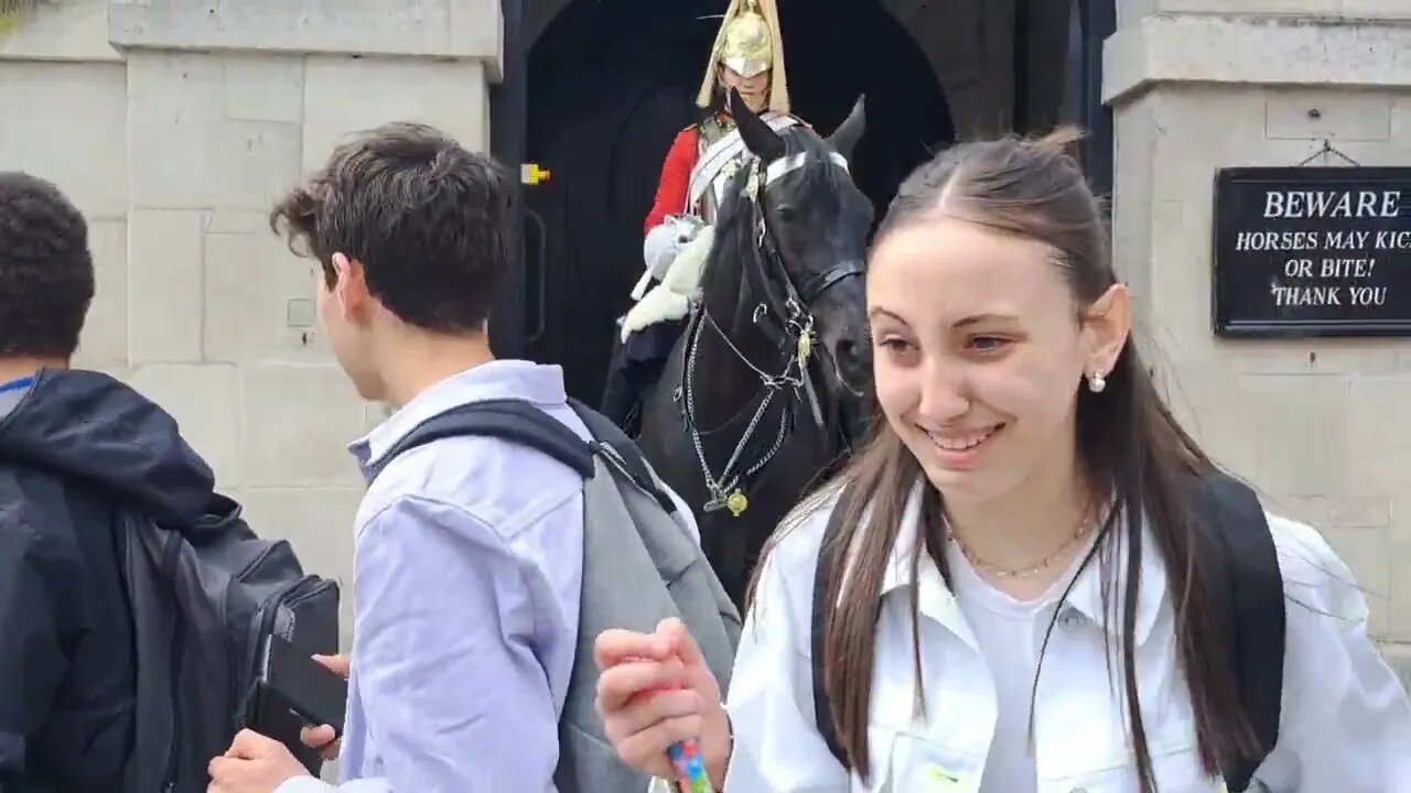 Horse tries to get tourist #horseguardsparade