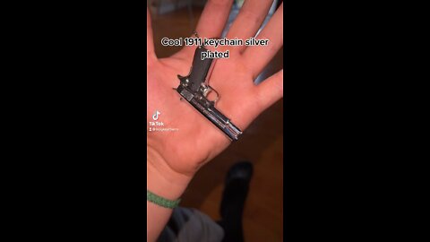 Cool 1911 silver keychain