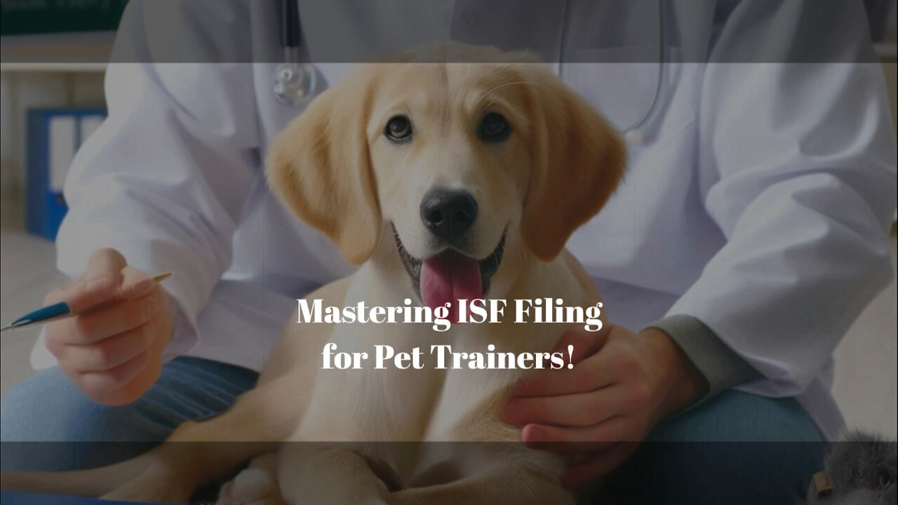 Expert Tips: ISF Filing for Pet Training - Smooth Imports and Avoiding Penalties!
