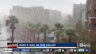 Rain and hail in Las Vegas valley