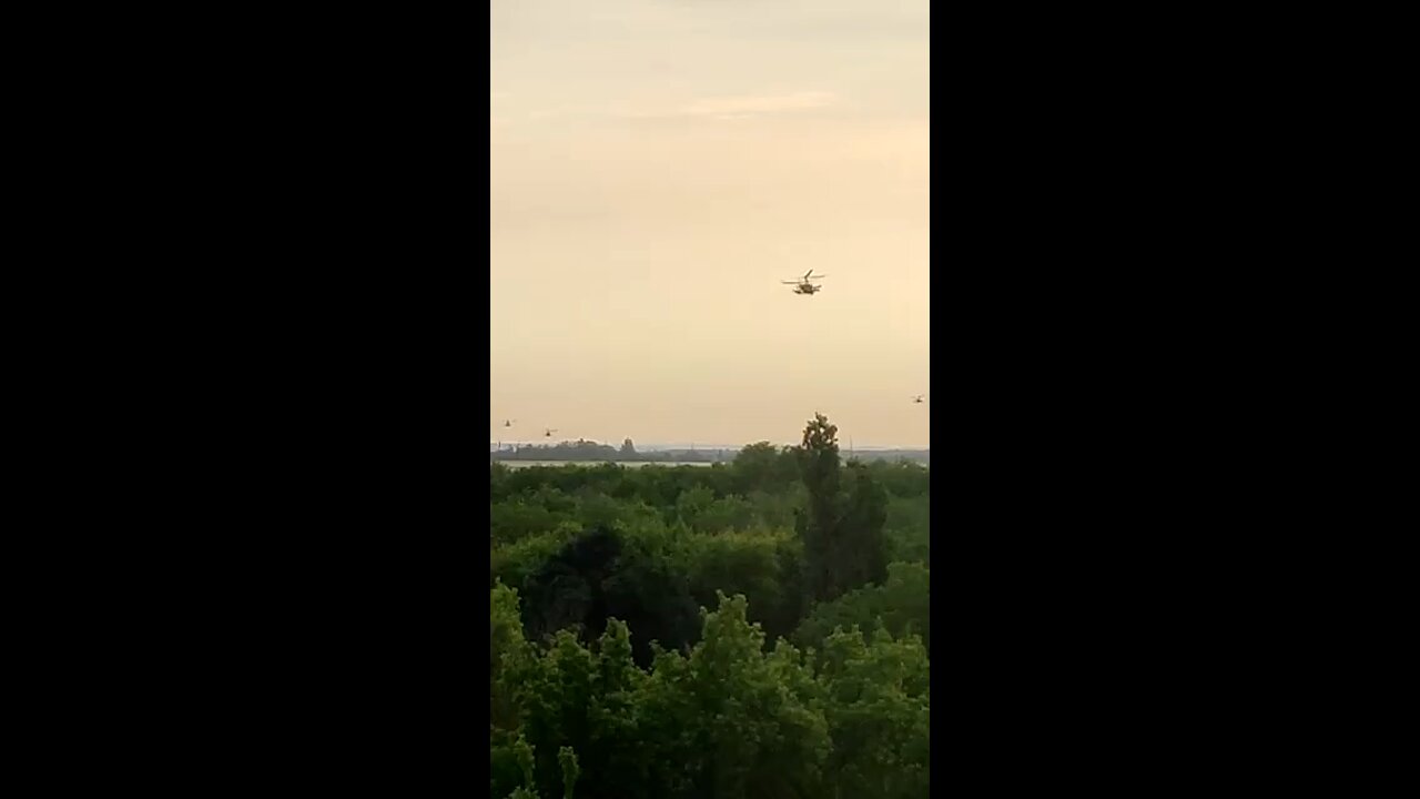 Russian Ka-52 helicopters over Donbass