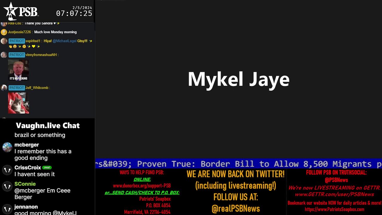 2024-02-05 07:00 EST - Patriots Soapbox AM: with MykelJaye, SkyeBreeze