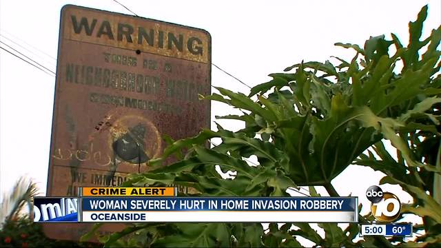 Woman severely hurt in Oceanside home invasion robbery