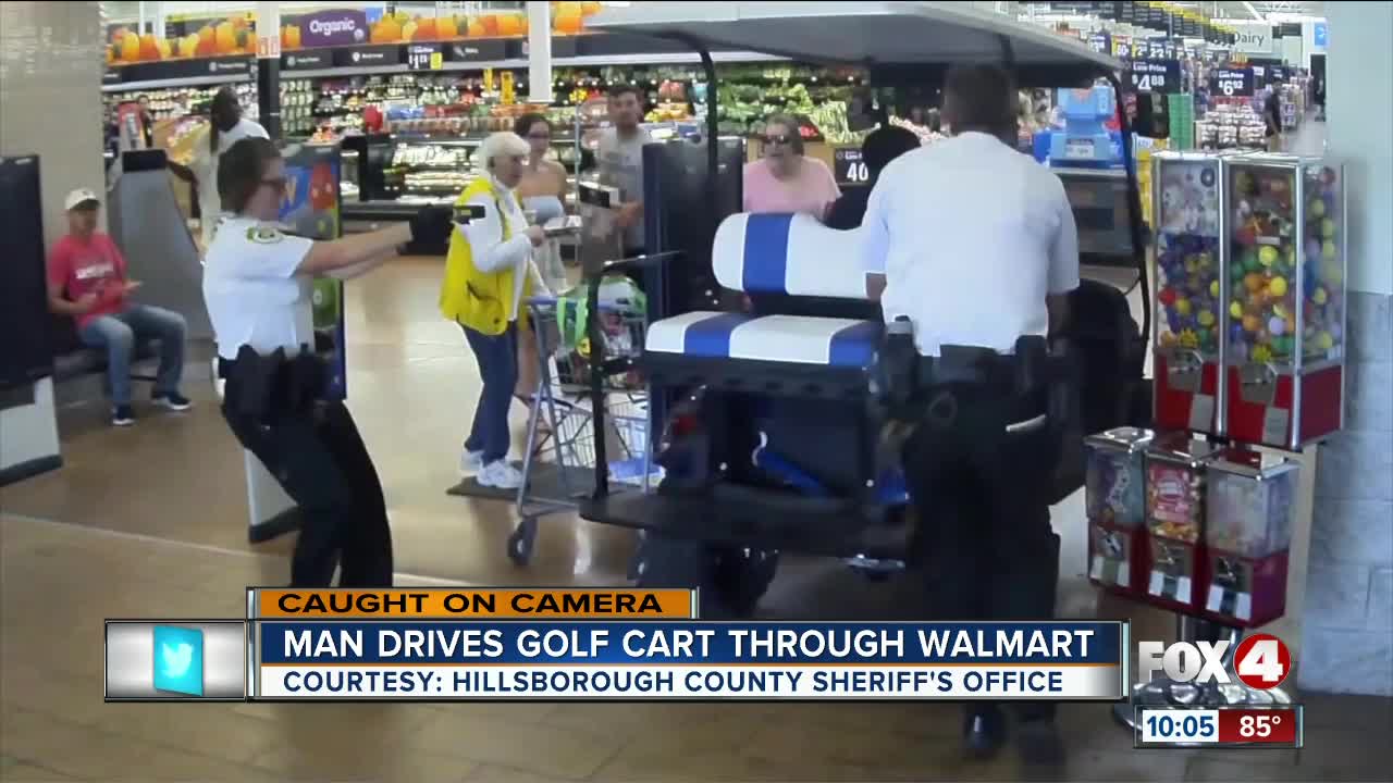 Florida man drives golf cart into Walmart as deputies chase him with a Taser