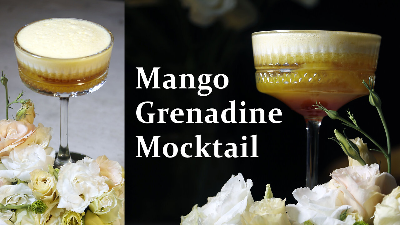 mango grenadine mocktail | how to make mocktail with white egg | stylish mocktail