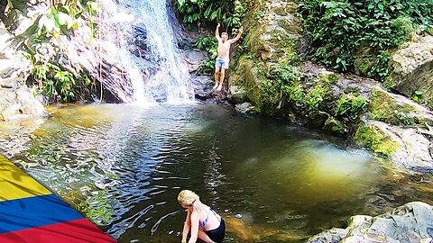 Secluded Waterfall in Colombian Mountains 🇨🇴