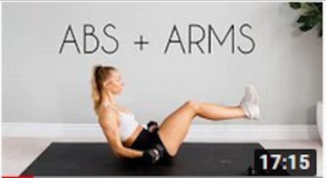 15 min INTENSE Toned Arms + Flat Abs Workout