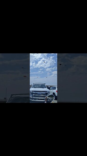 looking at some kites on my motorcycle