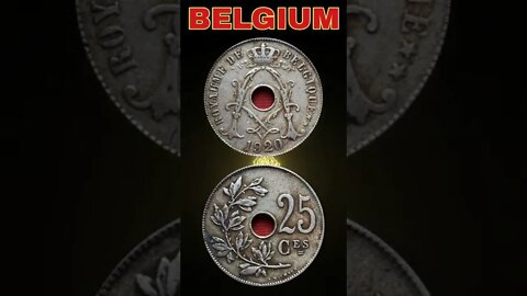 Belgium 25 Centimes 1920.#shorts #coinnotesz