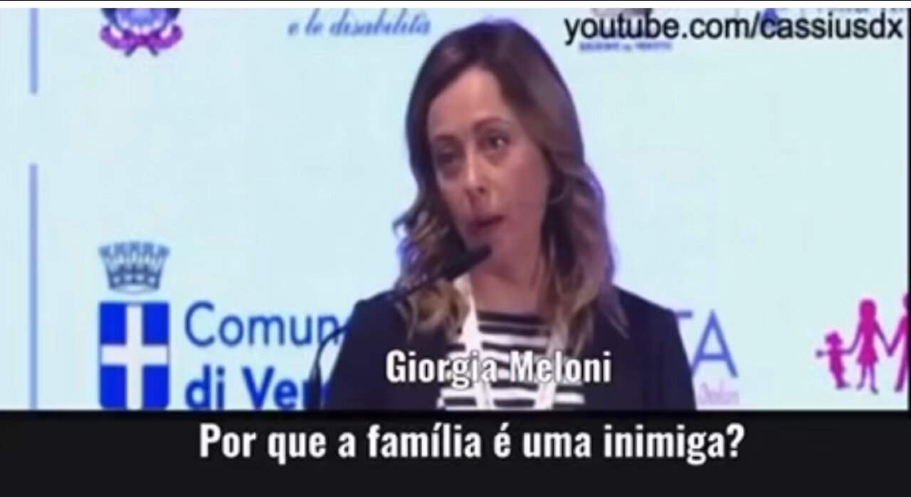 Discurso de Giorgia Meloni, chefe de governo da Itália, defendendo Deus, Pátria, Família