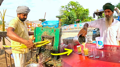 How Fresh Sugarcane Juice is Made | Sugarcane Juice Making | Traditional Sugarcane Juice Machine |