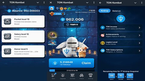 TON Kombat Airdrop | The First Snapshot Coming In 7 Days | $TOK Listing Coming Soon