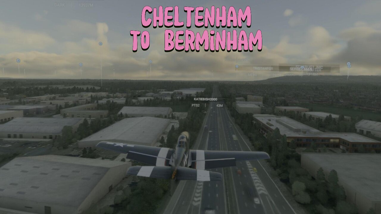 Microsoft Flight Simulator 2020: Cheltenham to Birmingham. AMD RX 7800XT.