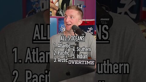 Naming All Five Oceans!! Can He Do It?! #shorts #oceans #world #geography #trivia #test