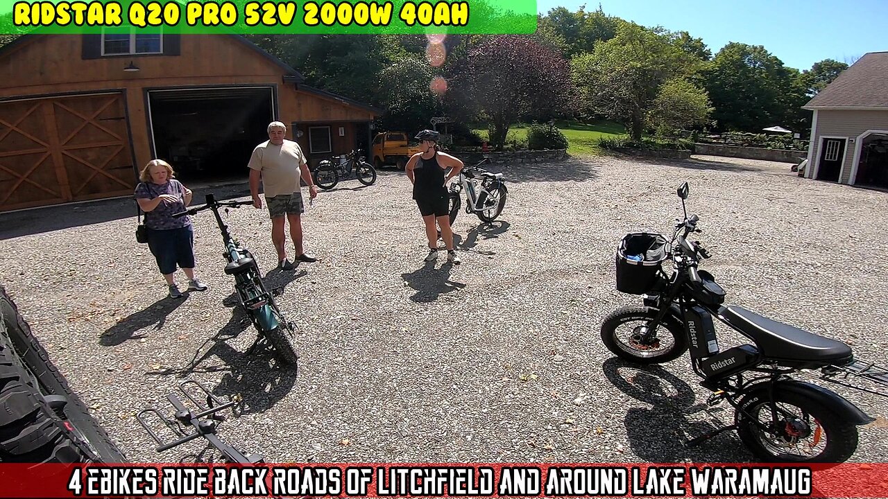 4 ebikes back roads hills Litchfield around lake waramaug. Ridstar, Magicycle, Engwe, Nexusrider