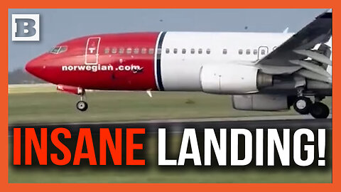 Insane Landing! Norwegian Airlines Plane Touches Down in Intense Wind, Debris