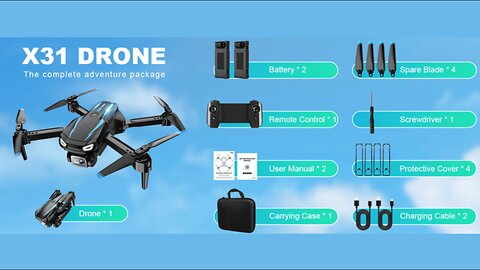 Drone with Camera, 1080P HD FPV Foldable Drone for Kids Adults Beginners