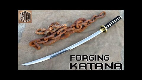 Forging a KATANA out of Rusted Iron CHAIN