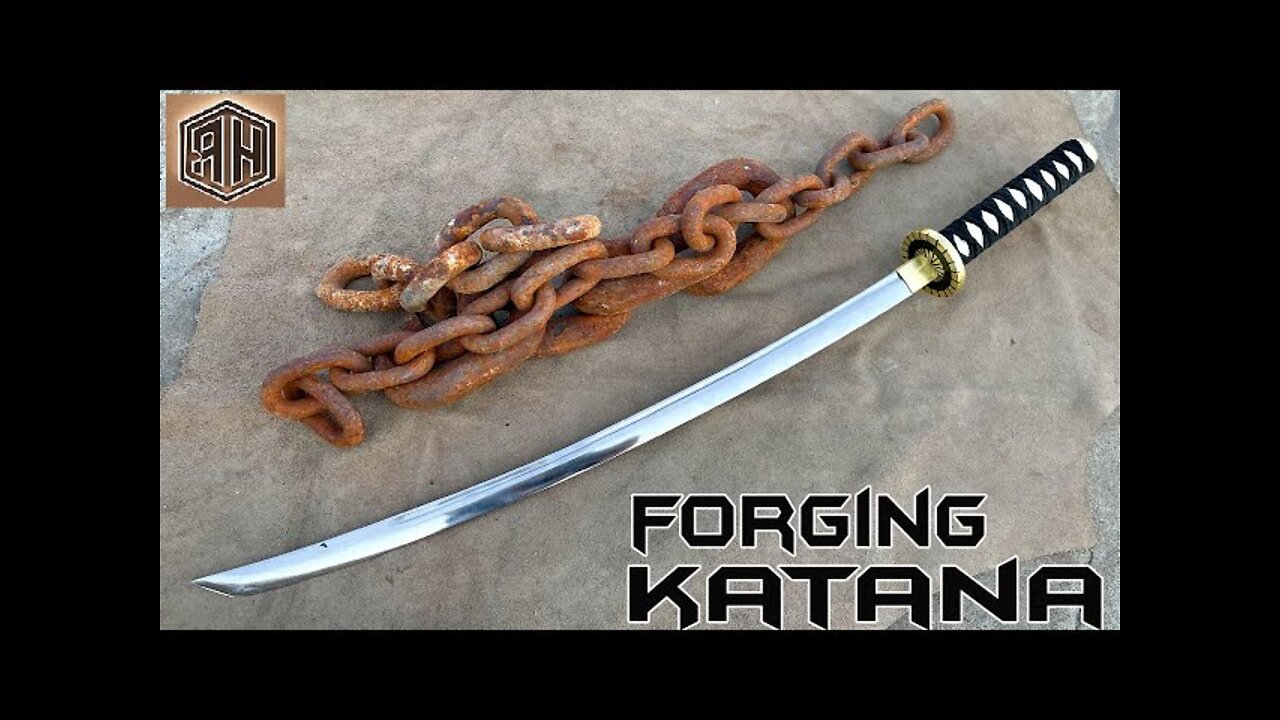 Forging a KATANA out of Rusted Iron CHAIN