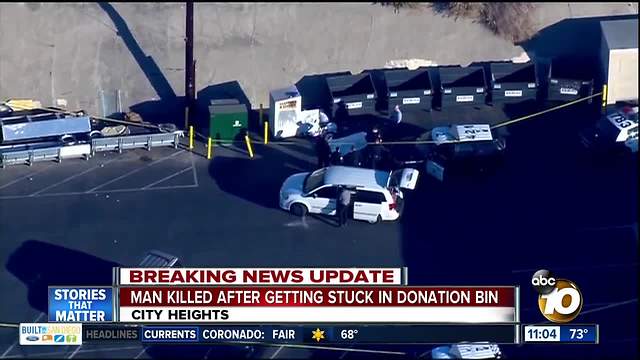 Man dies in donation bin