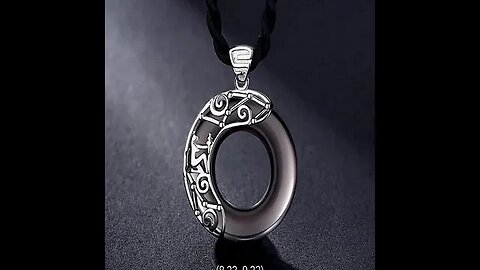 BLACK OBSIDIAN BLESSING ROUND PENDANT NECKLACE (ALL 12 ZODIAC SIGNS)