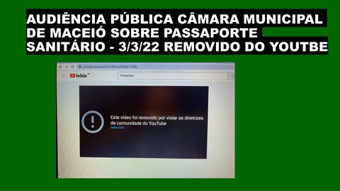 AUDIÊNCIA PÚBLICA -MACEIÓ SOBRE PASSAPORTE SANITÁRIO 3/3/22