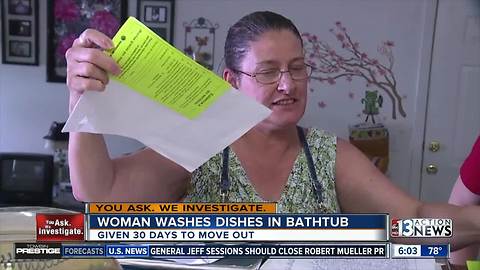 UPDATE: Disabled woman given eviction notice after washing dirty dishes in bathtub